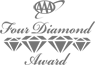 The image shows a "Four Diamond Award" symbol with four diamonds lined up horizontally beneath the text.